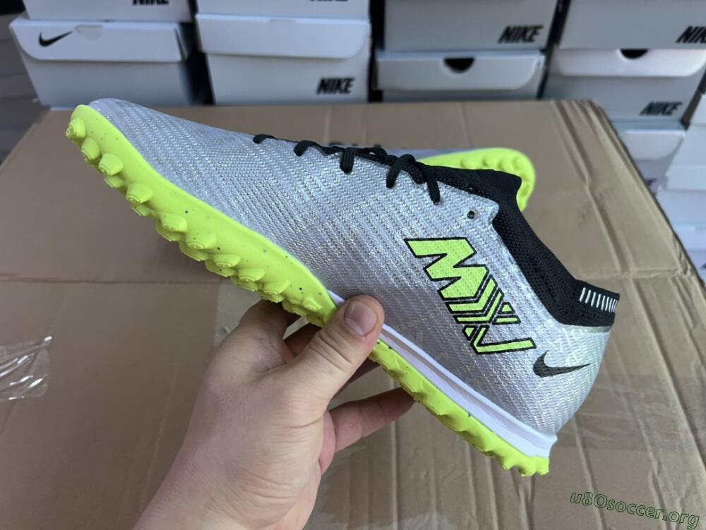 Nike Air Zoom Mercurial Vapor 15 Elite TF Football Shoes - Silver/Green/Black