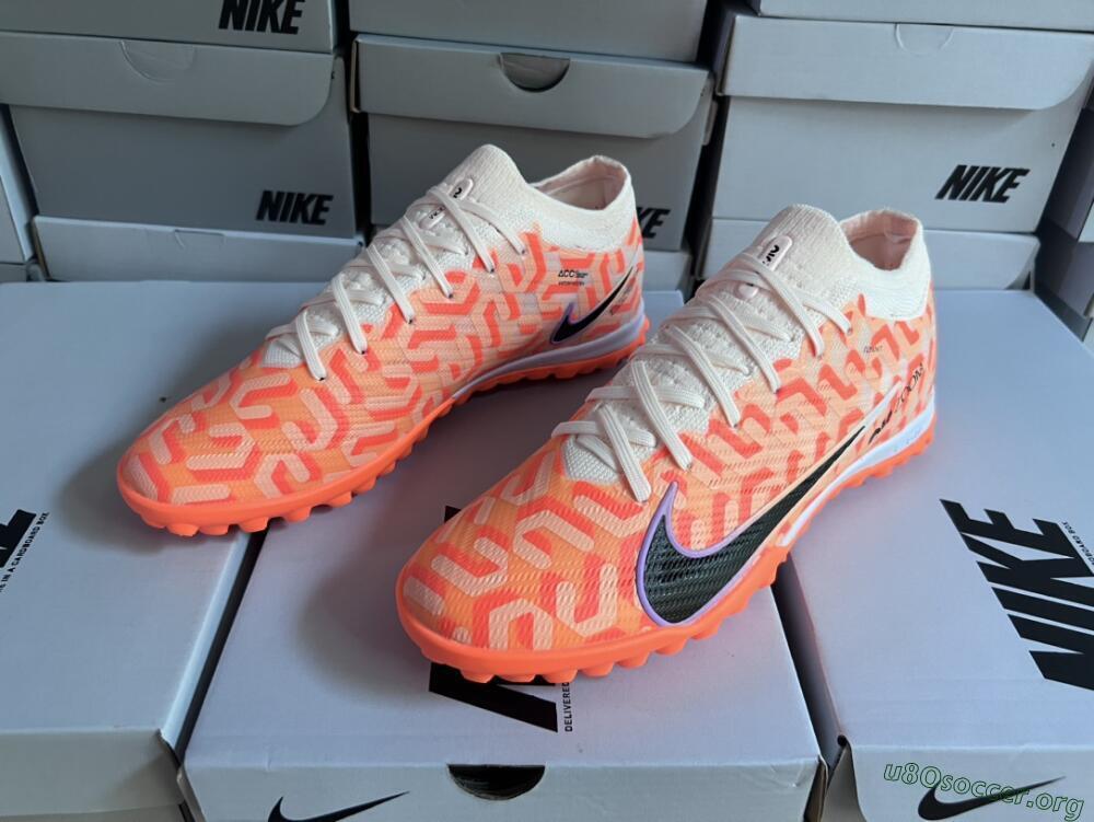 Nike Air Zoom Mercurial Vapor 15 Elite TF Football Shoes - Orange/White/Black