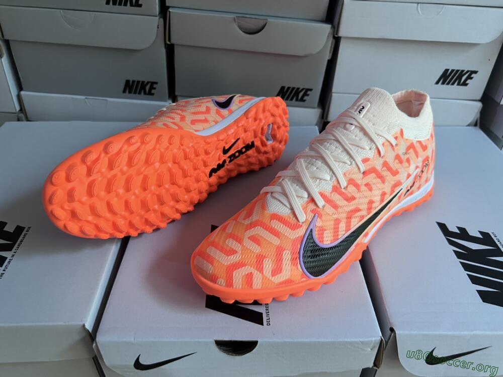 Nike Air Zoom Mercurial Vapor 15 Elite TF Football Shoes - Orange/White/Black