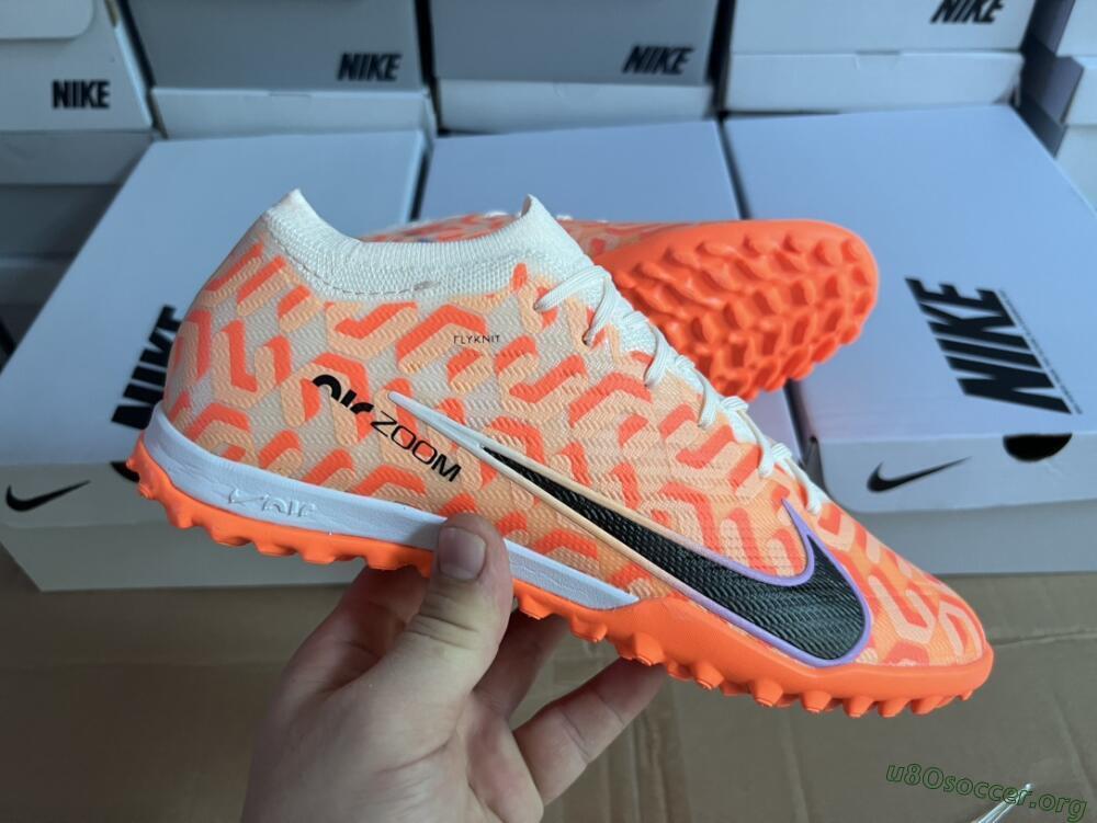Nike Air Zoom Mercurial Vapor 15 Elite TF Football Shoes - Orange/White/Black