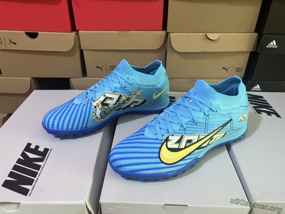 Kylian Mbappe x Nike Air Zoom Mercurial Vapor 15 Elite TF Football Shoes - Blue/Yellow/Black