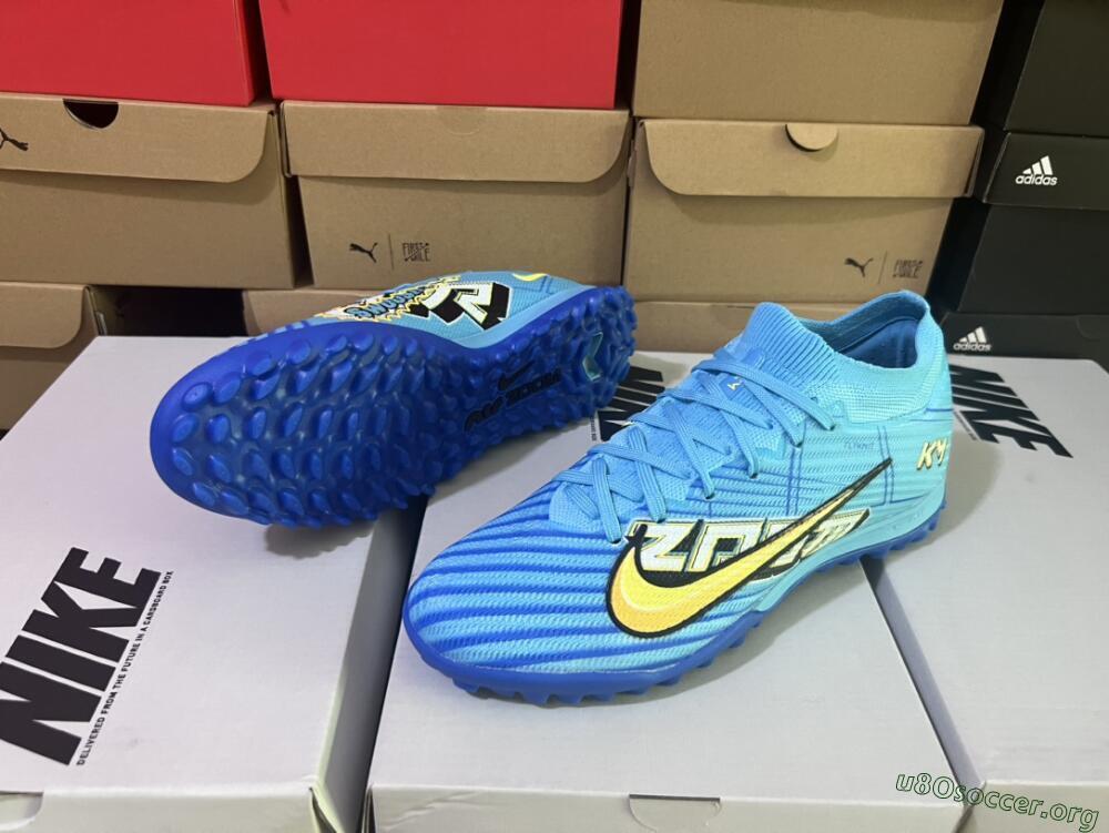 Kylian Mbappe x Nike Air Zoom Mercurial Vapor 15 Elite TF Football Shoes - Blue/Yellow/Black
