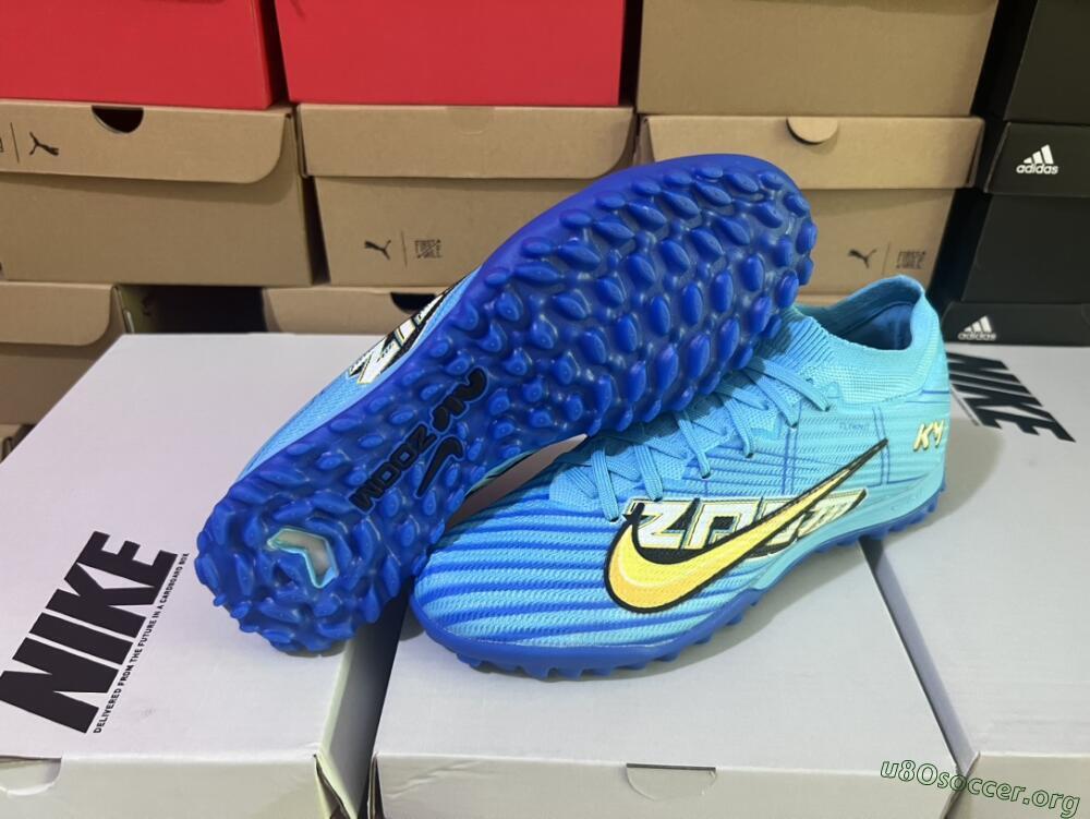 Kylian Mbappe x Nike Air Zoom Mercurial Vapor 15 Elite TF Football Shoes - Blue/Yellow/Black