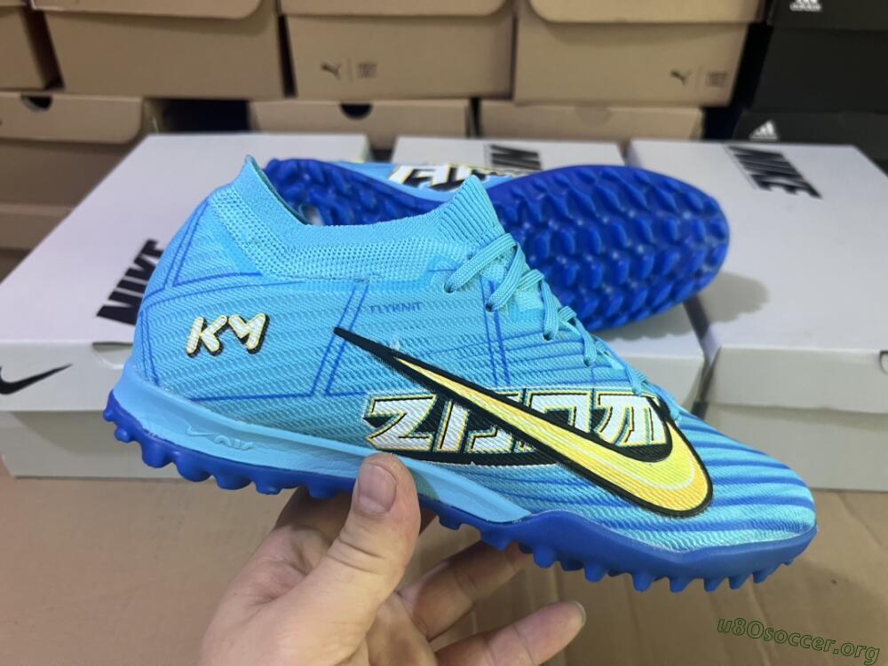 Kylian Mbappe x Nike Air Zoom Mercurial Vapor 15 Elite TF Football Shoes - Blue/Yellow/Black
