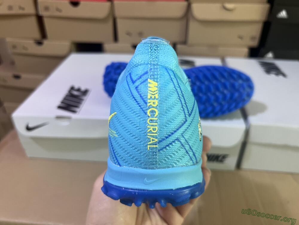 Kylian Mbappe x Nike Air Zoom Mercurial Vapor 15 Elite TF Football Shoes - Blue/Yellow/Black