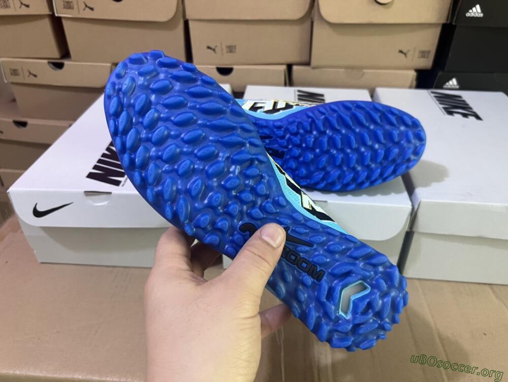 Kylian Mbappe x Nike Air Zoom Mercurial Vapor 15 Elite TF Football Shoes - Blue/Yellow/Black