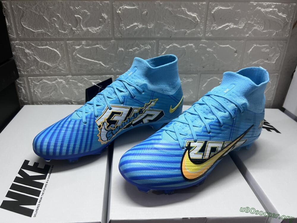 Kylian Mbappe x Nike Air Zoom Mercurial Superfly 9 Elite FG Football Boots - Blue/Yellow/Black