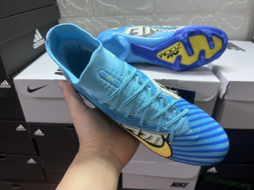 Kylian Mbappe x Nike Air Zoom Mercurial Superfly 9 Elite FG Football Boots - Blue/Yellow/Black