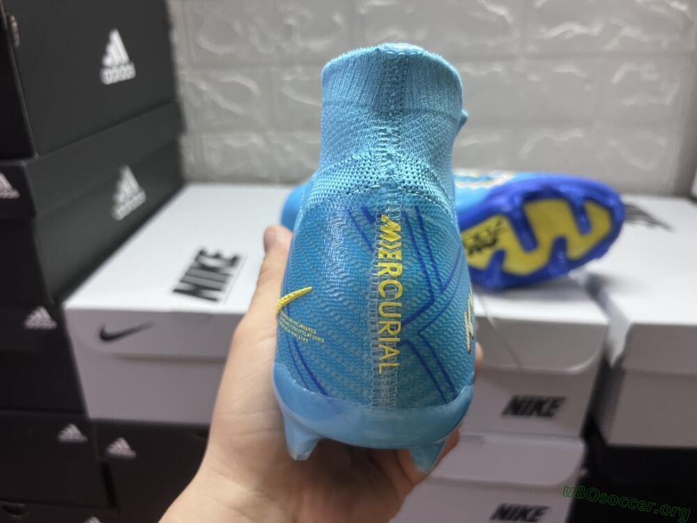 Kylian Mbappe x Nike Air Zoom Mercurial Superfly 9 Elite FG Football Boots - Blue/Yellow/Black