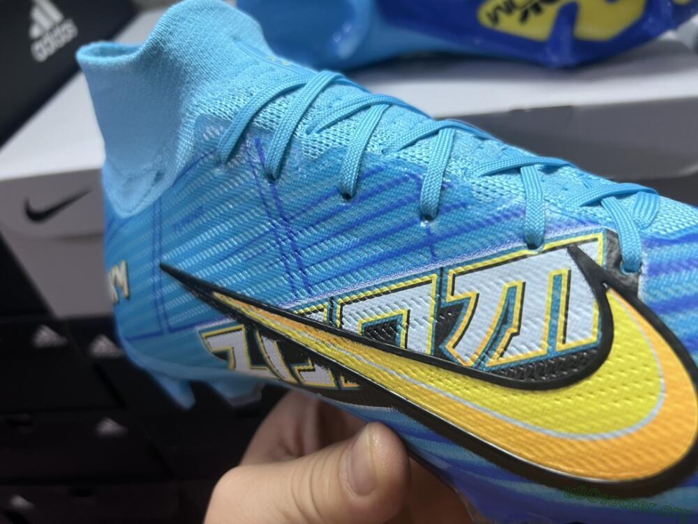 Kylian Mbappe x Nike Air Zoom Mercurial Superfly 9 Elite FG Football Boots - Blue/Yellow/Black