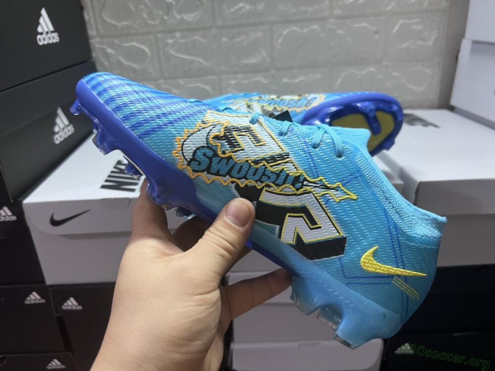 Kylian Mbappe x Nike Air Zoom Mercurial Vapor 15 Elite FG Football Boots - Blue/Yellow/Black