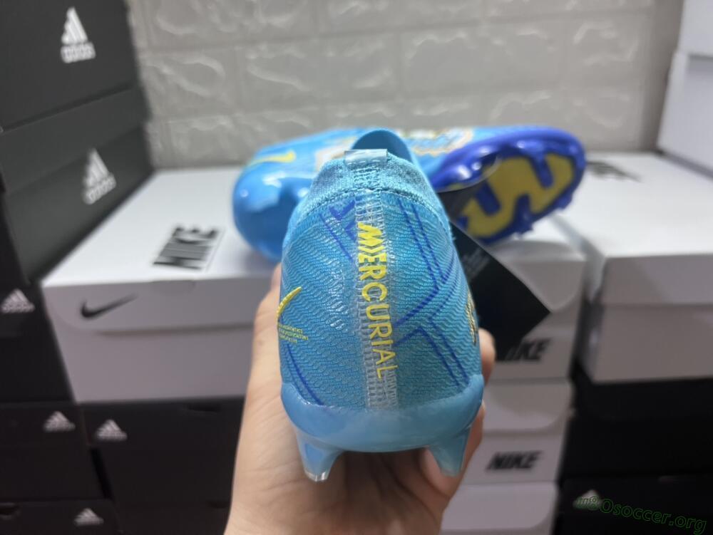 Kylian Mbappe x Nike Air Zoom Mercurial Vapor 15 Elite FG Football Boots - Blue/Yellow/Black