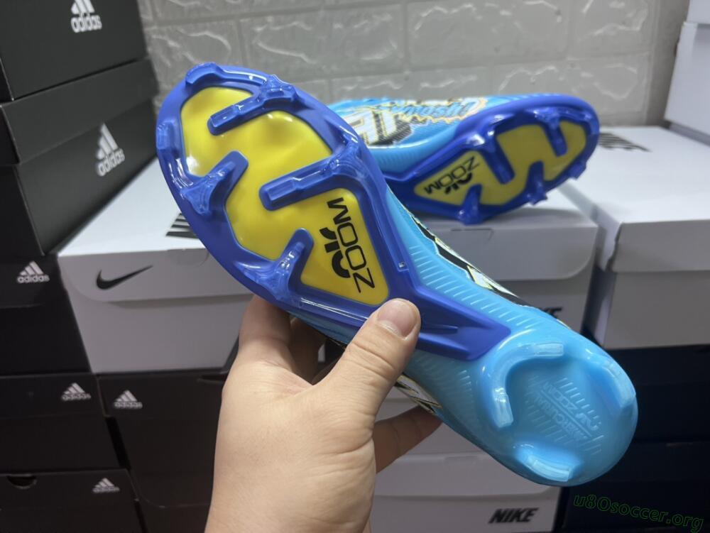 Kylian Mbappe x Nike Air Zoom Mercurial Vapor 15 Elite FG Football Boots - Blue/Yellow/Black