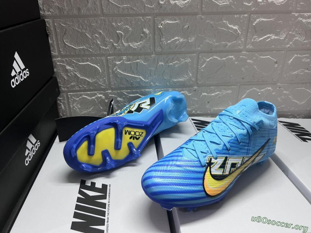 Kylian Mbappe x Nike Air Zoom Mercurial Vapor 15 Elite FG Football Boots - Blue/Yellow/Black
