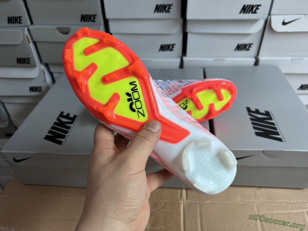 Nike Air Zoom Mercurial Superfly 9 Elite FG Football Boots - White/Orange/Sliver