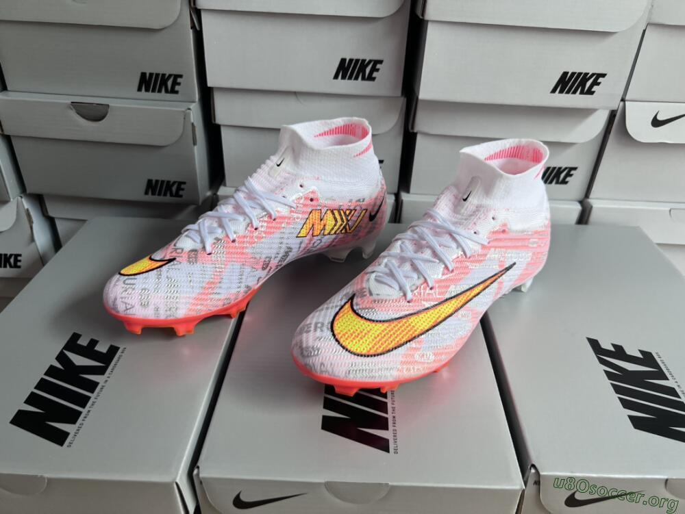 Nike Air Zoom Mercurial Superfly 9 Elite FG Football Boots - White/Orange/Sliver