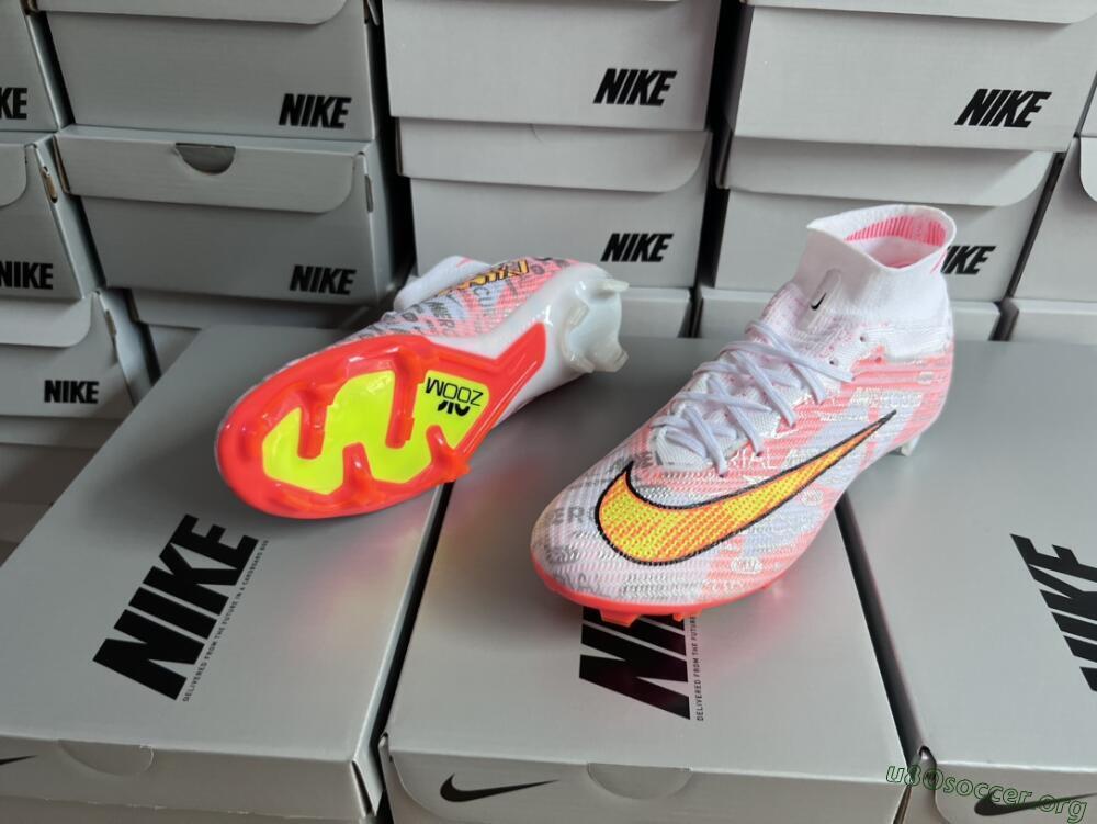 Nike Air Zoom Mercurial Superfly 9 Elite FG Football Boots - White/Orange/Sliver