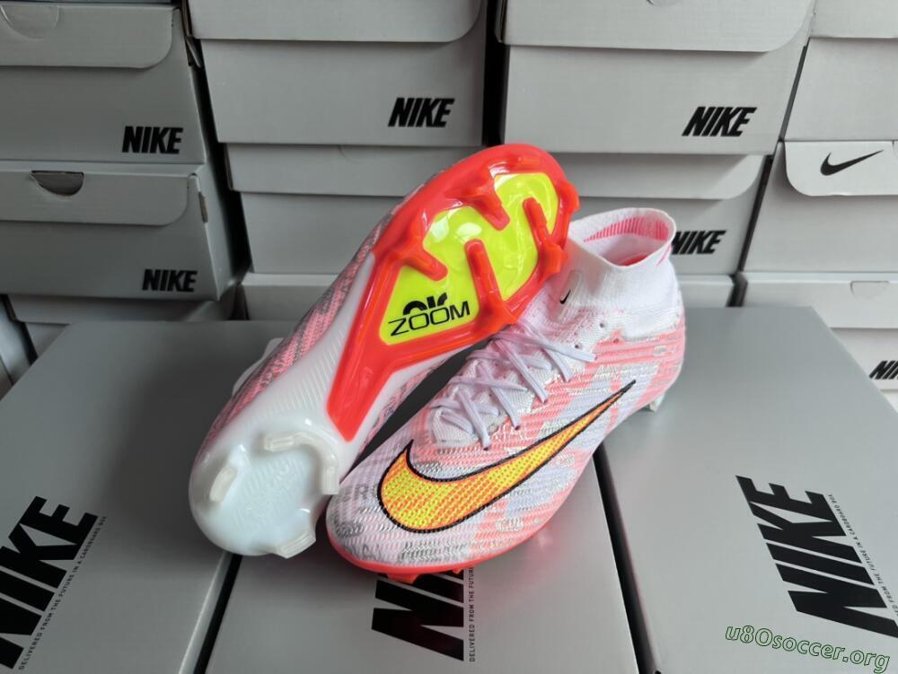 Nike Air Zoom Mercurial Superfly 9 Elite FG Football Boots - White/Orange/Sliver