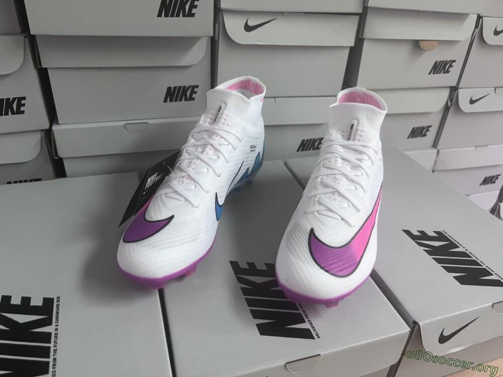 Nike Air Zoom Mercurial Superfly 9 Elite FG Football Boots - White/Pink/Purple