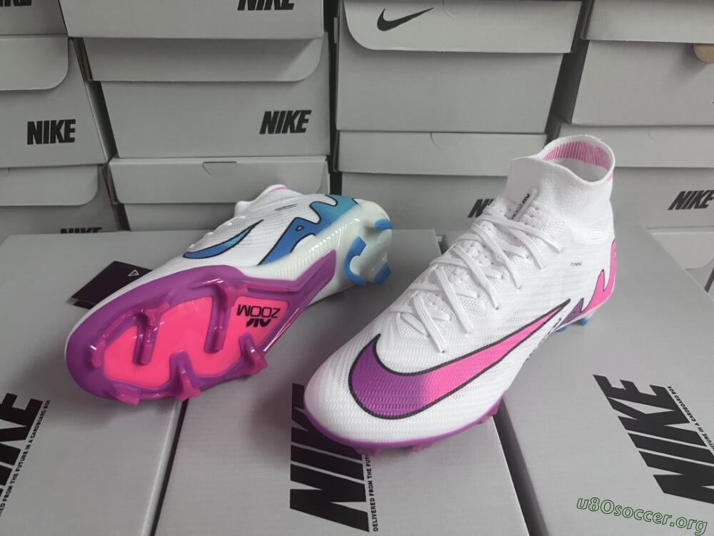 Nike Air Zoom Mercurial Superfly 9 Elite FG Football Boots - White/Pink/Purple