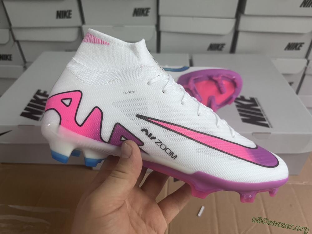 Nike Air Zoom Mercurial Superfly 9 Elite FG Football Boots - White/Pink/Purple