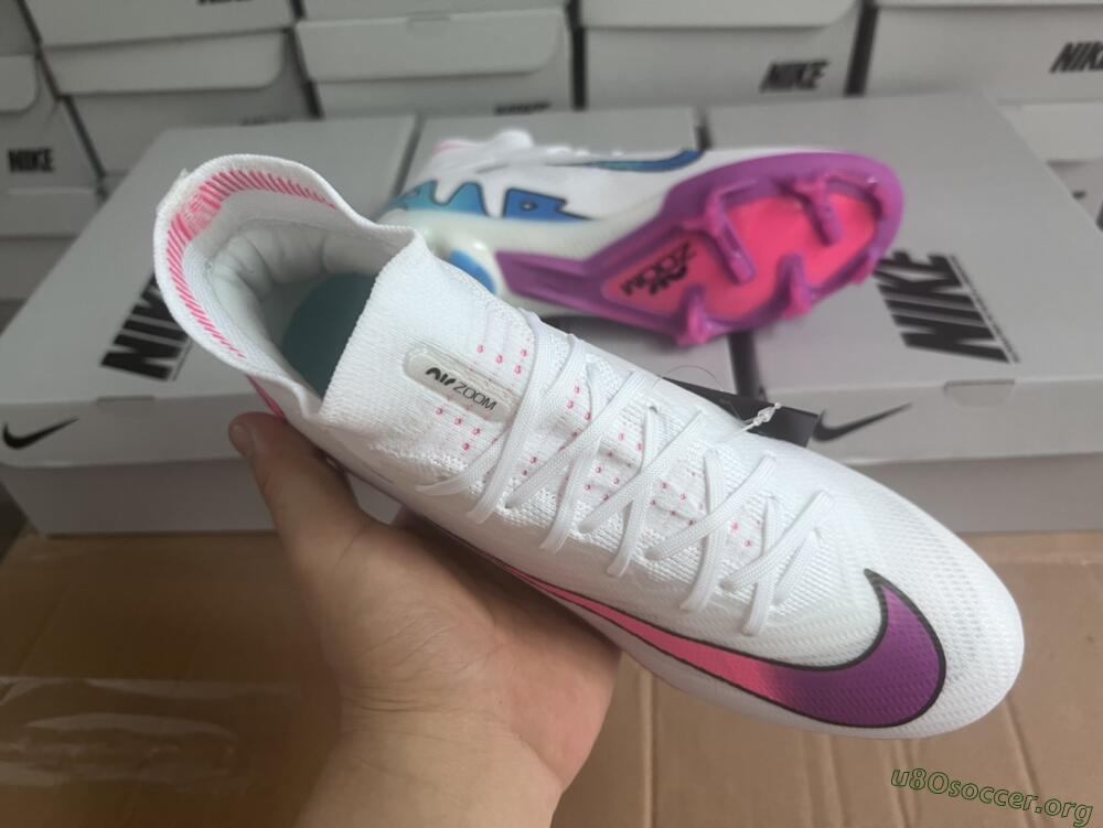 Nike Air Zoom Mercurial Superfly 9 Elite FG Football Boots - White/Pink/Purple
