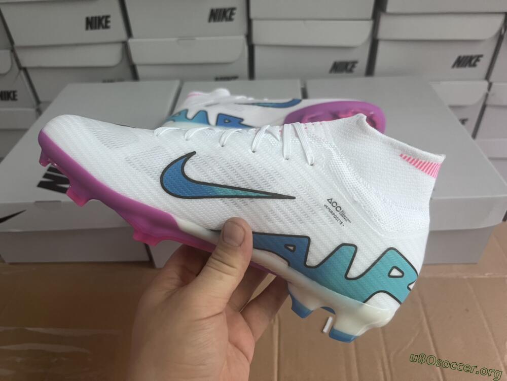Nike Air Zoom Mercurial Superfly 9 Elite FG Football Boots - White/Pink/Purple