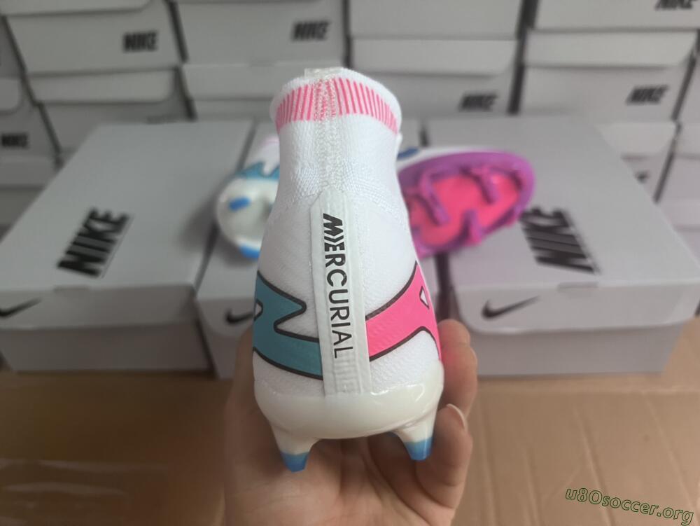 Nike Air Zoom Mercurial Superfly 9 Elite FG Football Boots - White/Pink/Purple