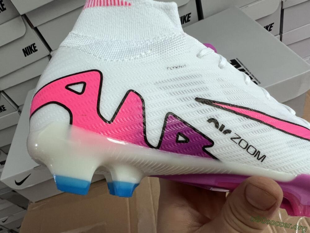 Nike Air Zoom Mercurial Superfly 9 Elite FG Football Boots - White/Pink/Purple