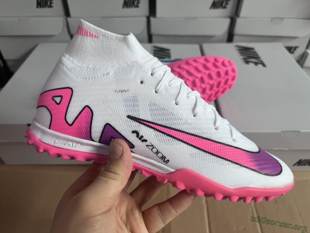 Nike Mercurial Superfly 9 Elite TF Football Shoes - White/Pink