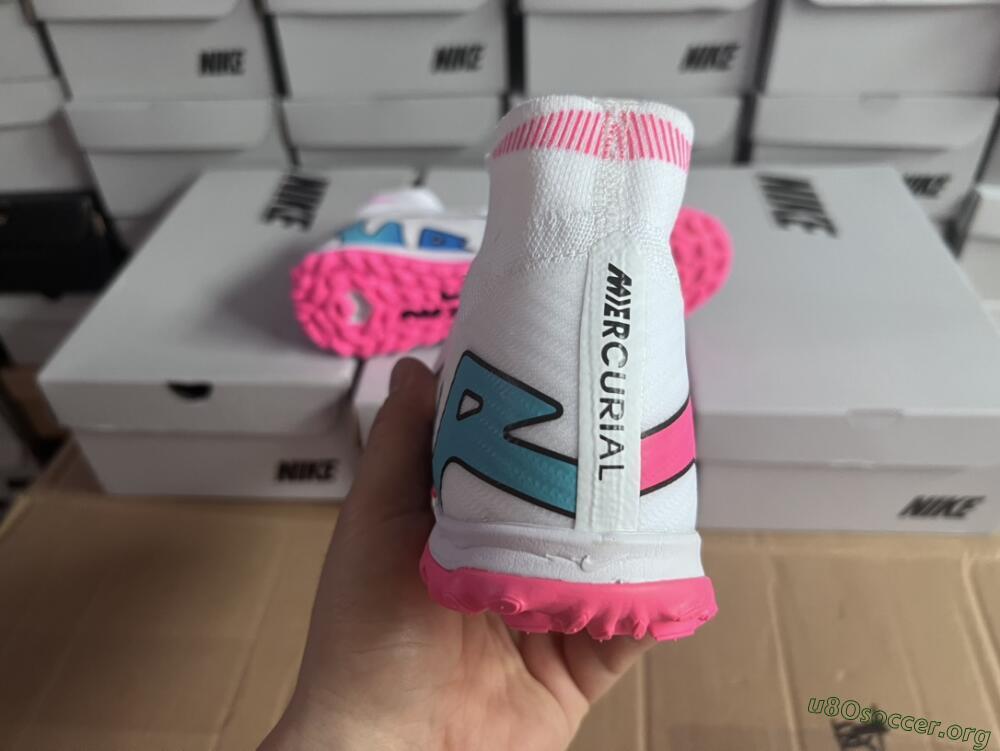 Nike Mercurial Superfly 9 Elite TF Football Shoes - White/Pink
