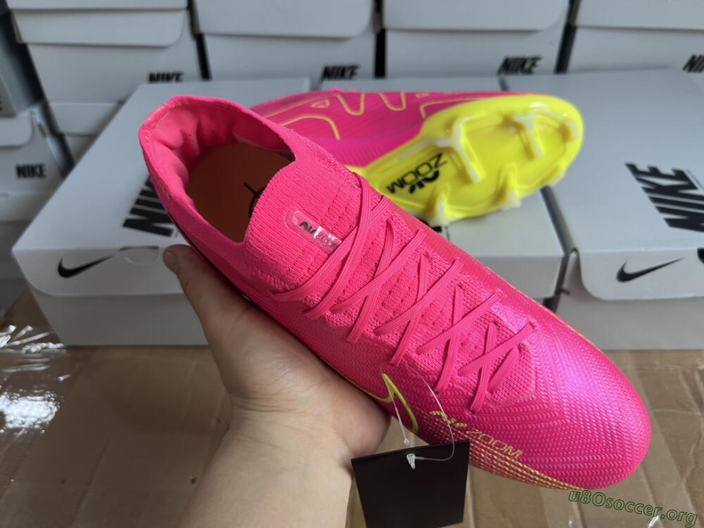 Nike Air Zoom Mercurial Vapor 15 Elite FG Football Boots - Pink/Green