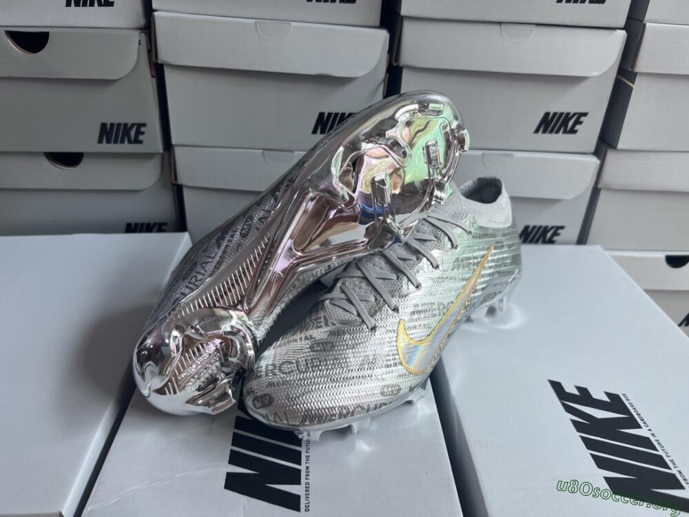 Nike Air Zoom Mercurial Vapor 15 Elite FG Football Boots - Silver/Gold