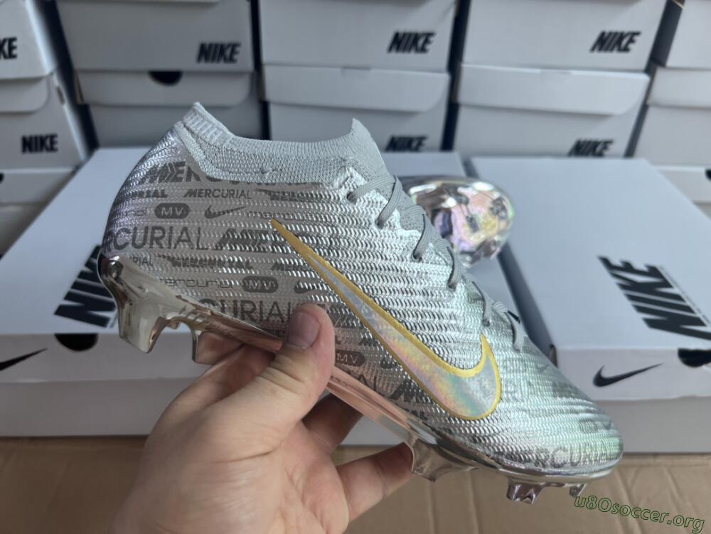 Nike Air Zoom Mercurial Vapor 15 Elite FG Football Boots - Silver/Gold