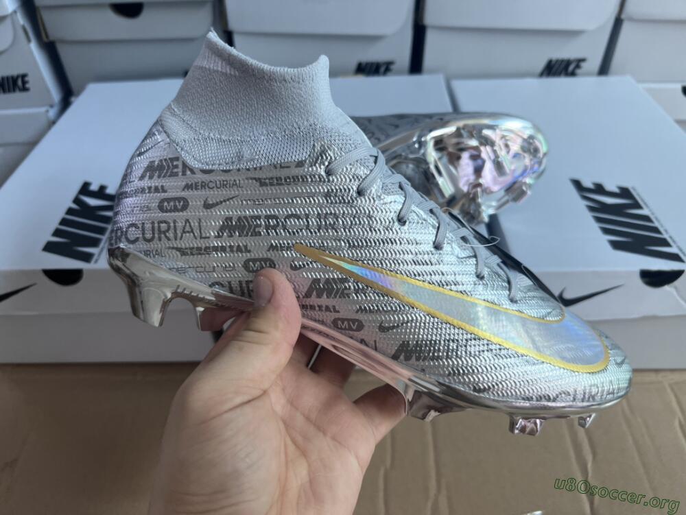 Nike Air Zoom Mercurial Superfly 9 Elite FG Football Boots - Silver/Gold