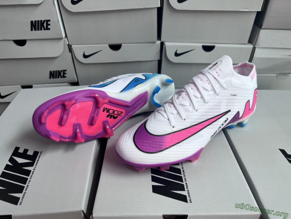 Nike Air Zoom Mercurial Vapor 15 Elite FG Football Boots - White/Pink/Purple