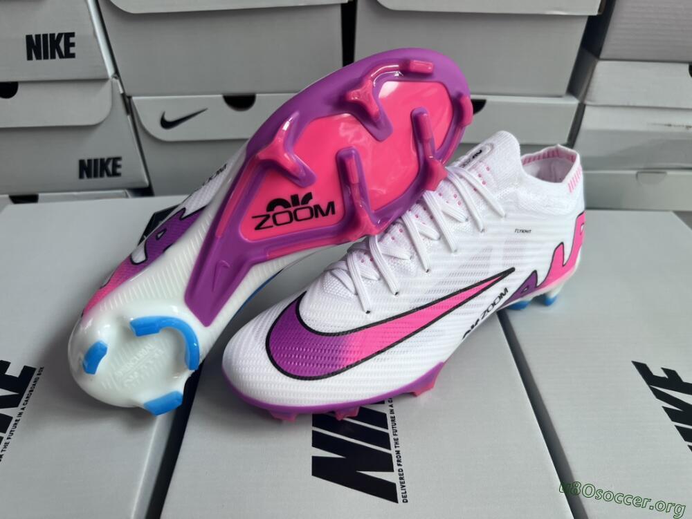 Nike Air Zoom Mercurial Vapor 15 Elite FG Football Boots - White/Pink/Purple