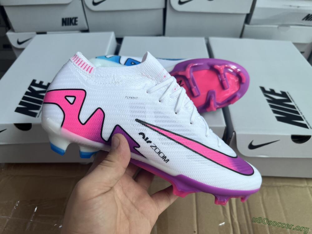 Nike Air Zoom Mercurial Vapor 15 Elite FG Football Boots - White/Pink/Purple