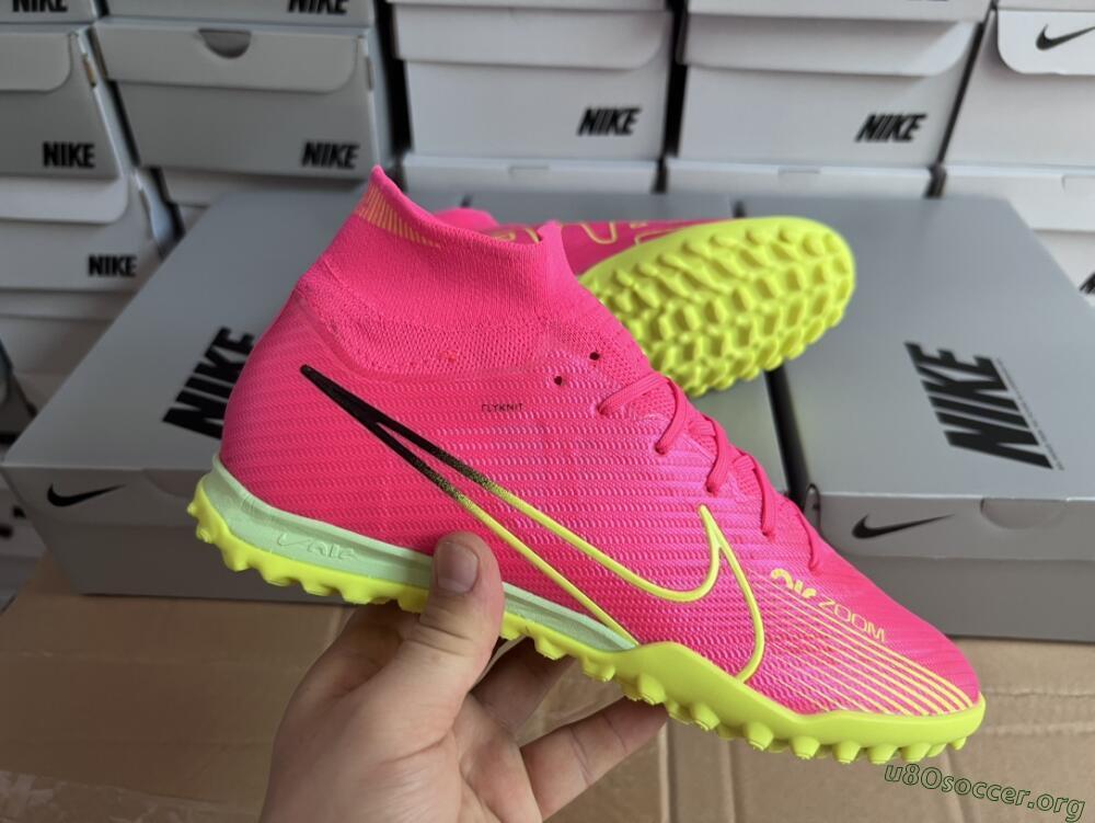 Nike Air Zoom Mercurial Superfly 9 Elite TF Football Shoes - Pink/Green/Black