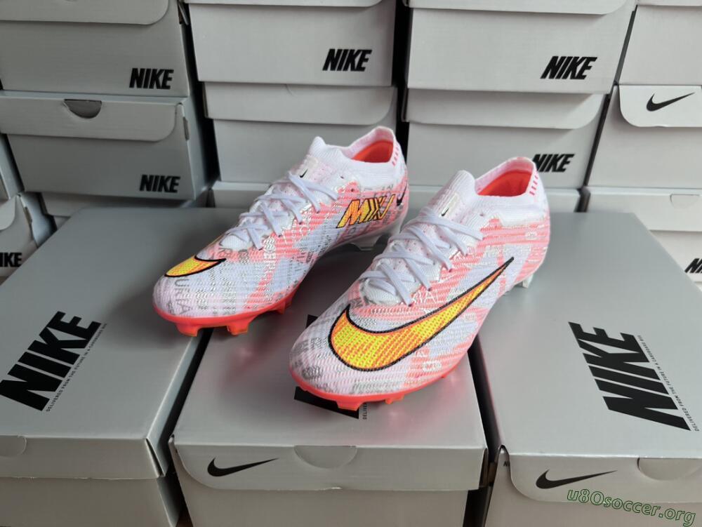 Nike Air Zoom Mercurial Vapor 15 Elite FG Football Boots - White/Orange/Sliver