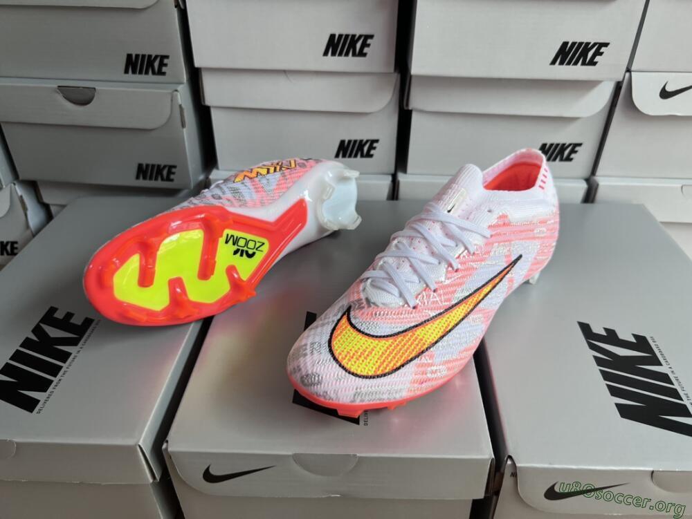 Nike Air Zoom Mercurial Vapor 15 Elite FG Football Boots - White/Orange/Sliver