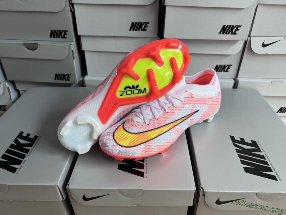 Nike Air Zoom Mercurial Vapor 15 Elite FG Football Boots - White/Orange/Sliver