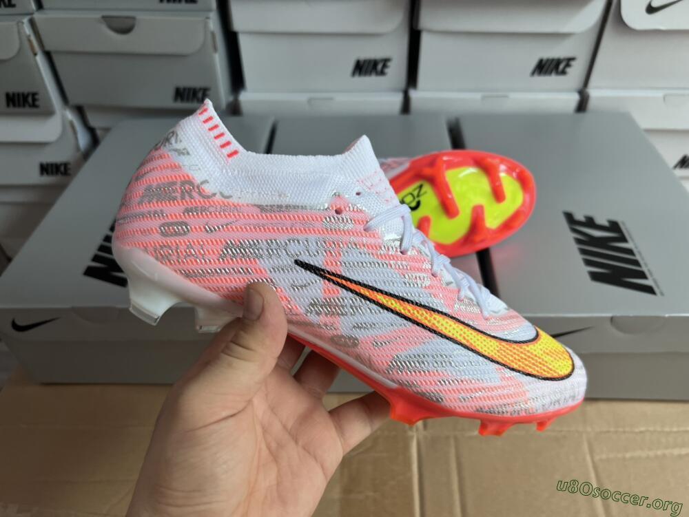 Nike Air Zoom Mercurial Vapor 15 Elite FG Football Boots - White/Orange/Sliver