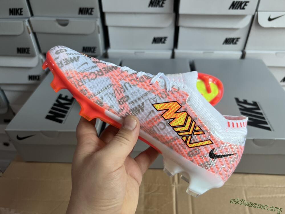 Nike Air Zoom Mercurial Vapor 15 Elite FG Football Boots - White/Orange/Sliver