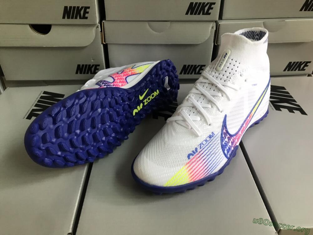 Nike Air Zoom Mercurial Superfly 9 Elite TF Football Shoes - White/Blue/Pink