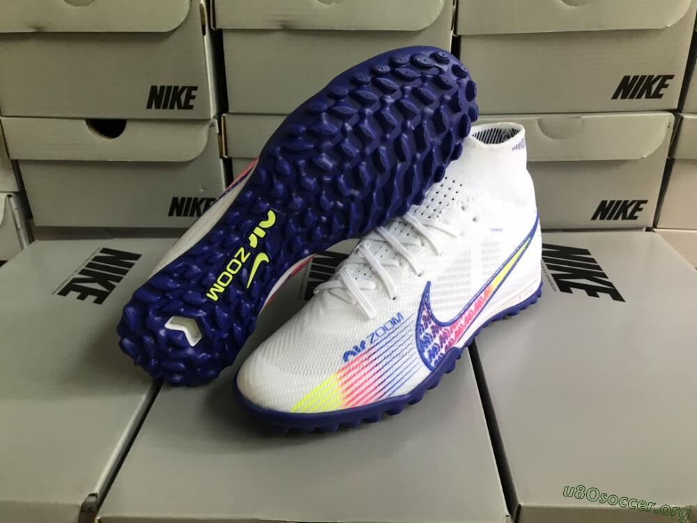 Nike Air Zoom Mercurial Superfly 9 Elite TF Football Shoes - White/Blue/Pink
