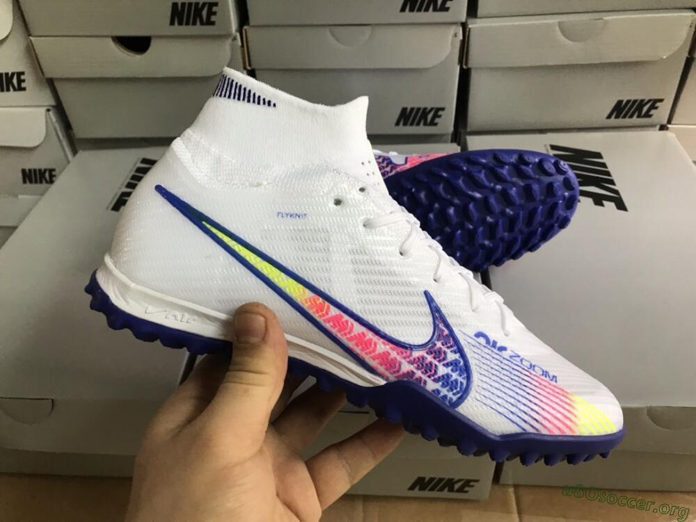 Nike Air Zoom Mercurial Superfly 9 Elite TF Football Shoes - White/Blue/Pink