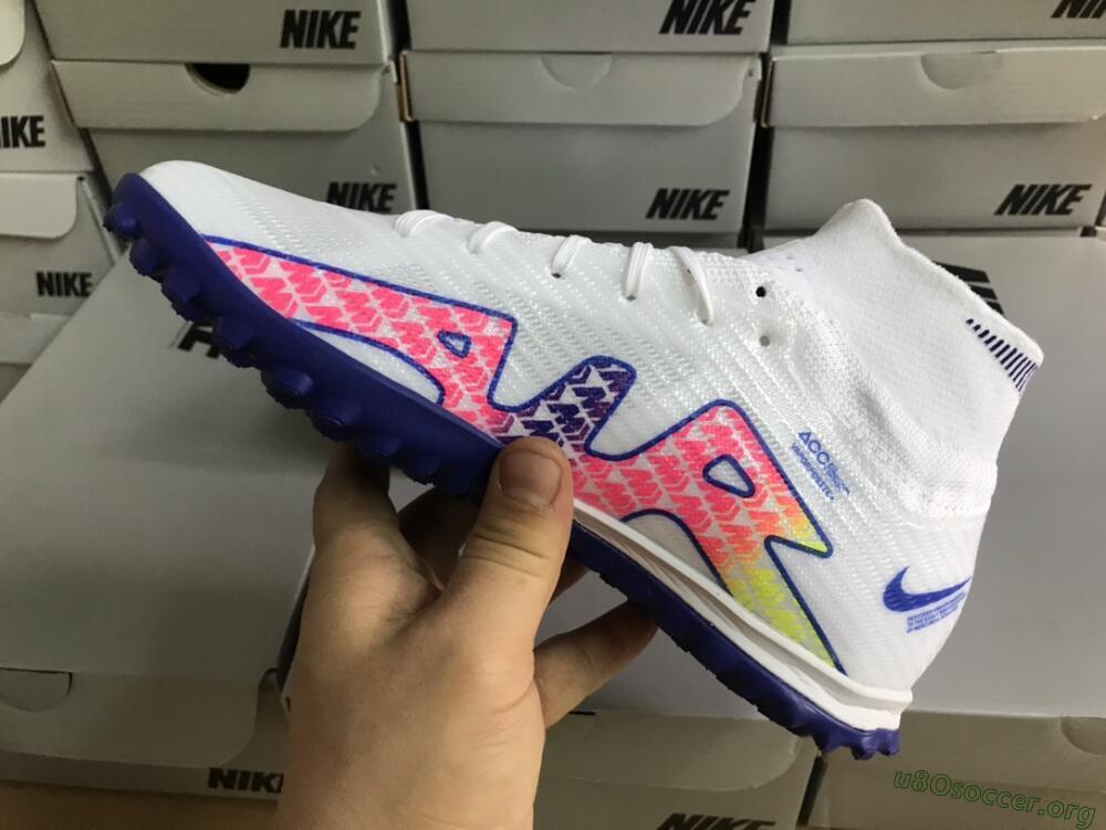 Nike Air Zoom Mercurial Superfly 9 Elite TF Football Shoes - White/Blue/Pink