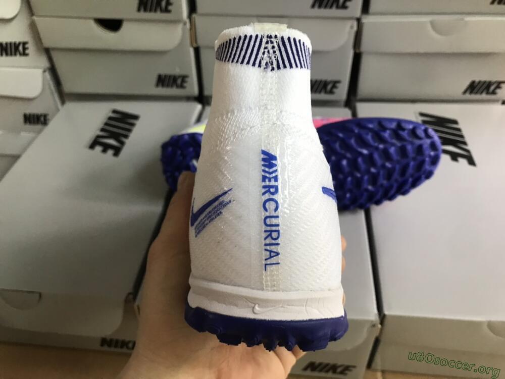 Nike Air Zoom Mercurial Superfly 9 Elite TF Football Shoes - White/Blue/Pink