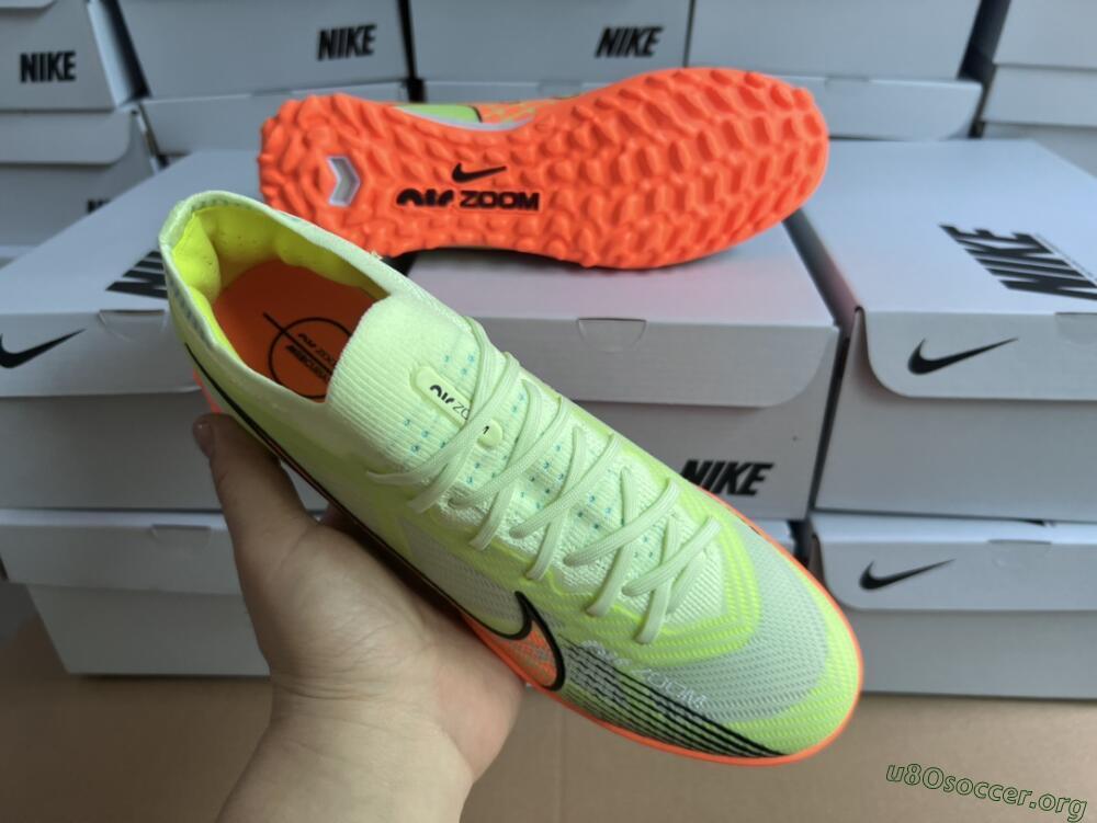 Nike Air Zoom Mercurial Vapor 15 Elite TF Football Shoes - Green/Black/Orange
